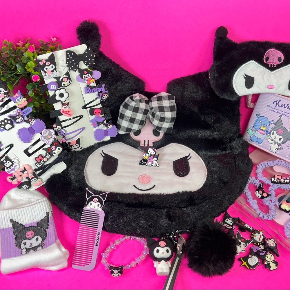 9PC Kuromi Purple Multicolor Set, Handbag,Wallet,Hair Clips,Charms & more